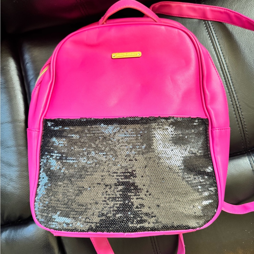 Hot pink and black sequence  Juicy Couture  book bag purse